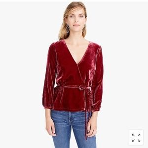 J. Crew: Faux-wrap Top in Drapey Velvet Nw/oT